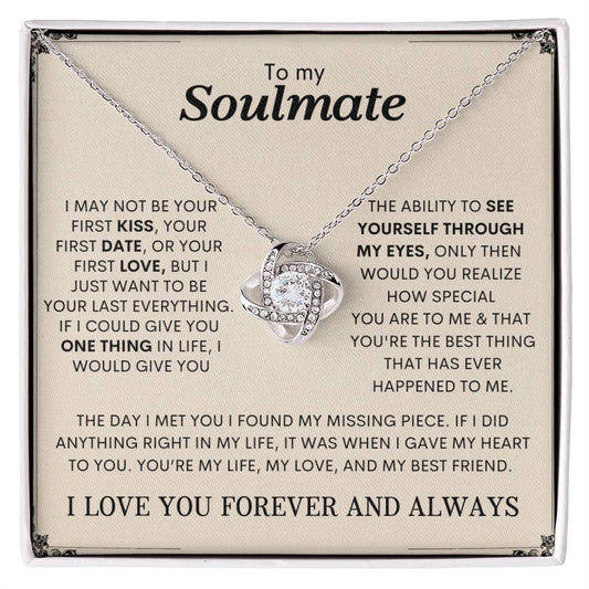 To My Soulmate | I Love You, Forever & Always - Love Knot Necklace